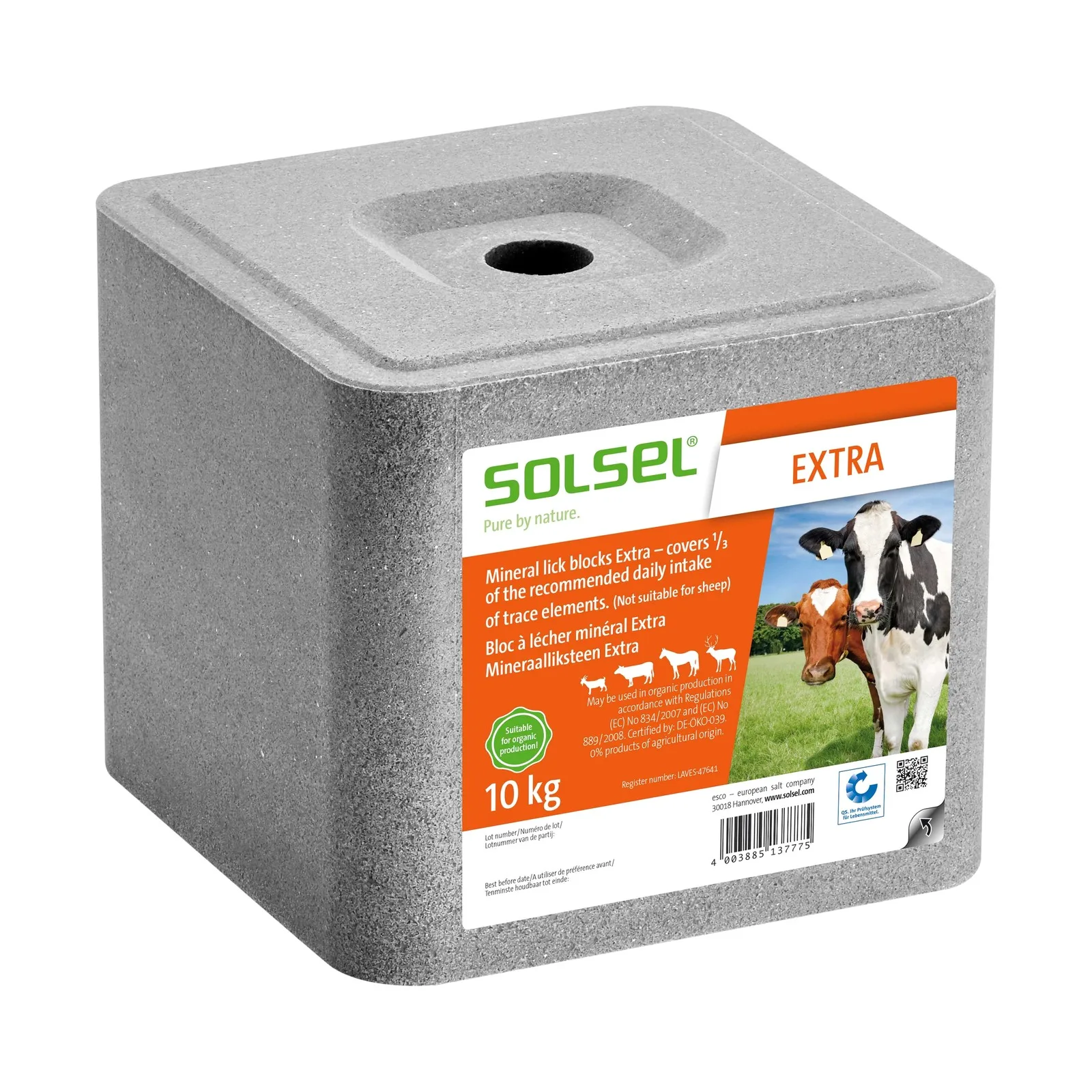 Mineralslikkestein Solsel Extra, 10 kg